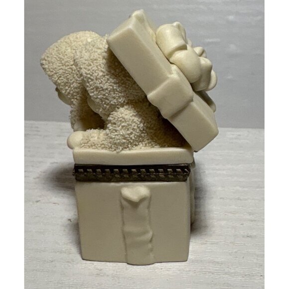 Vintage Dept 56 Snowbabies Bisque Porcelain SURPRISE! Hinged Trinket Gift Box - Picture 8 of 9